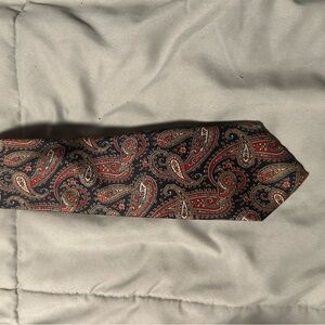 Yves Saint Laurent Red and Gold Paisley Tie